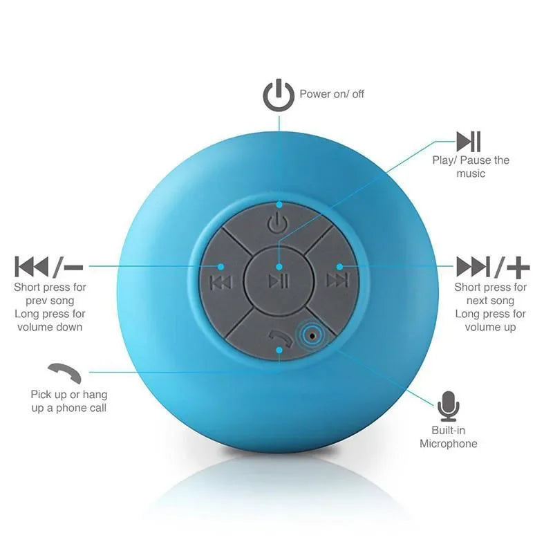 Portable Speaker Wireless Waterproof Shower Speakers for Phone Bluetooth-Compatible Hand Free Car Speaker Loudspeaker